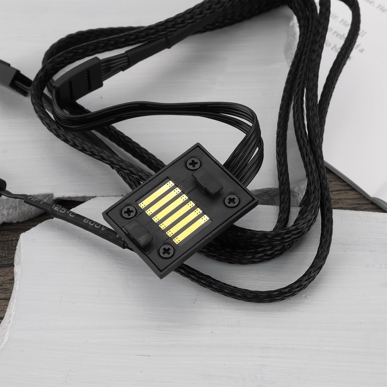 YINETTECH 5V 3-Pin Argb / 4-Pin PWM Fan to Motherboard Connector Computer Fan-To-Motherboard Adapter Cable Compatible with Lian Li SL I-Nfinity UNI Fan image number 2