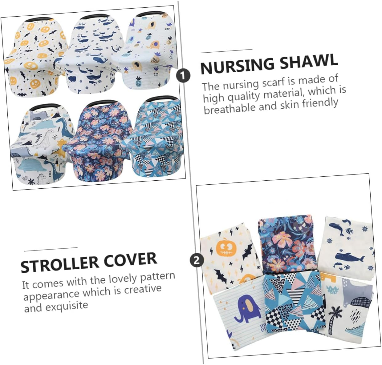 Hohopeti Multifunctional Cotton Nursing Cover Stroller Breastfeeding Cloak Breathable Skin-Friendly Chair Windproof Shield for Newborns and Mothers image number 4