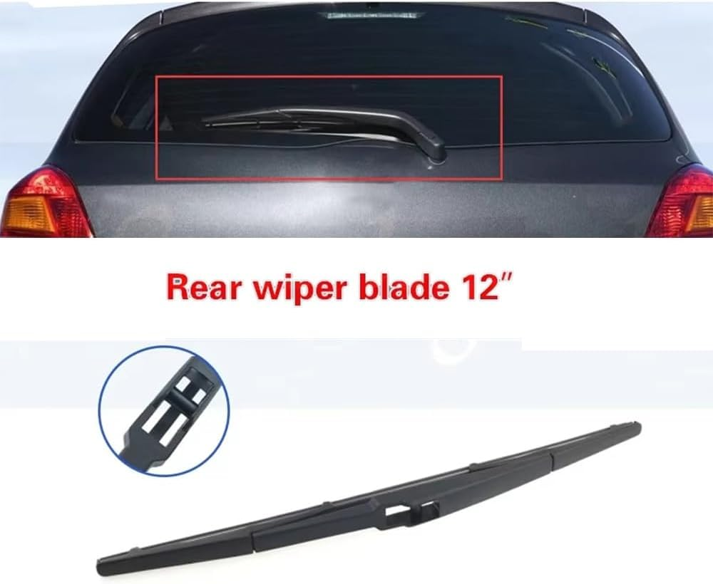 Wiper Blades Compatible with TOYOTA Yaris MK2 XP90 2005-2011 Hatchback Front Windshield Windscreen Window Rubber Refill Cap 2007 2008 2009 (Color : Front Rear, Size : RHD) image number 2