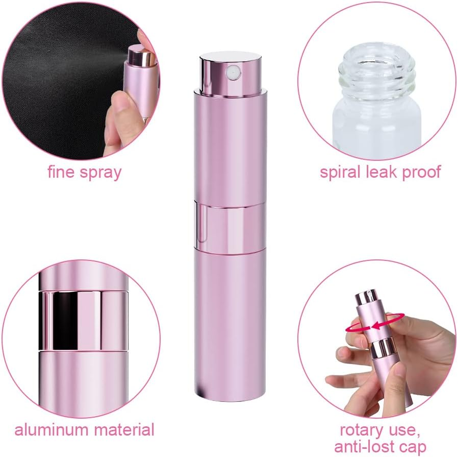 Darbermu 3PCS Perfume Atomiser, 8ML Perfume Atomisers Refillable Travel Perfume Atomiser Bottles Atomiser Perfume Spray Bottle Travel Bottles with Funnel and Refill Pump for Travel, Vacation