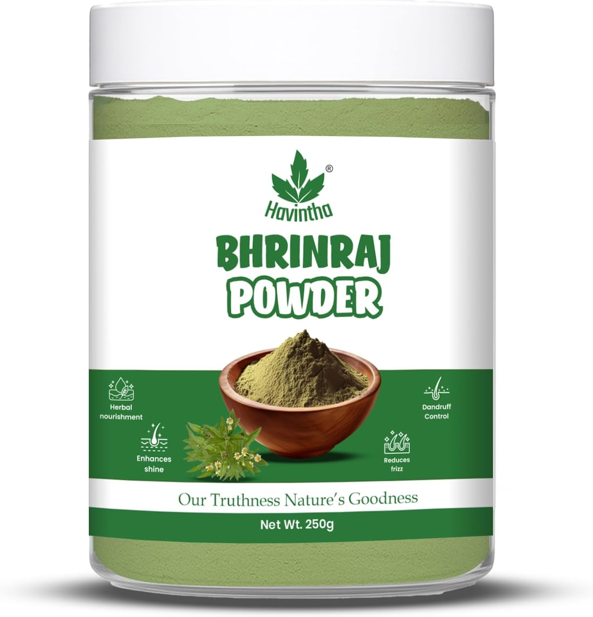 Havintha Bhringraj Powder for Hair Growth Split Ends Nourishment - 227 Grams image number 4