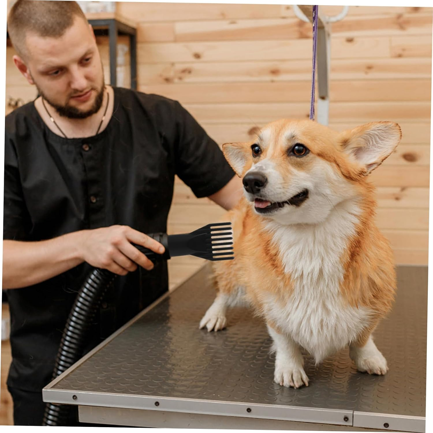 DONFAMDS Heat Resistant Abs Hair Dryer Nozzle Attachment for Pets Reusable Blow Dryer Comb Airflow to Smooth and Hair