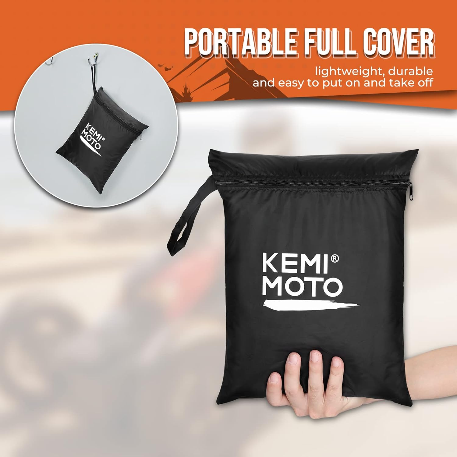 KEMIMOTO Full Cover Compatible with Can-Am Ryker 600 900 Sport Rally Edition Ryker Bike Full Cover All Weather Resistant with Reflective Strips - Full Cover-1 image number 5