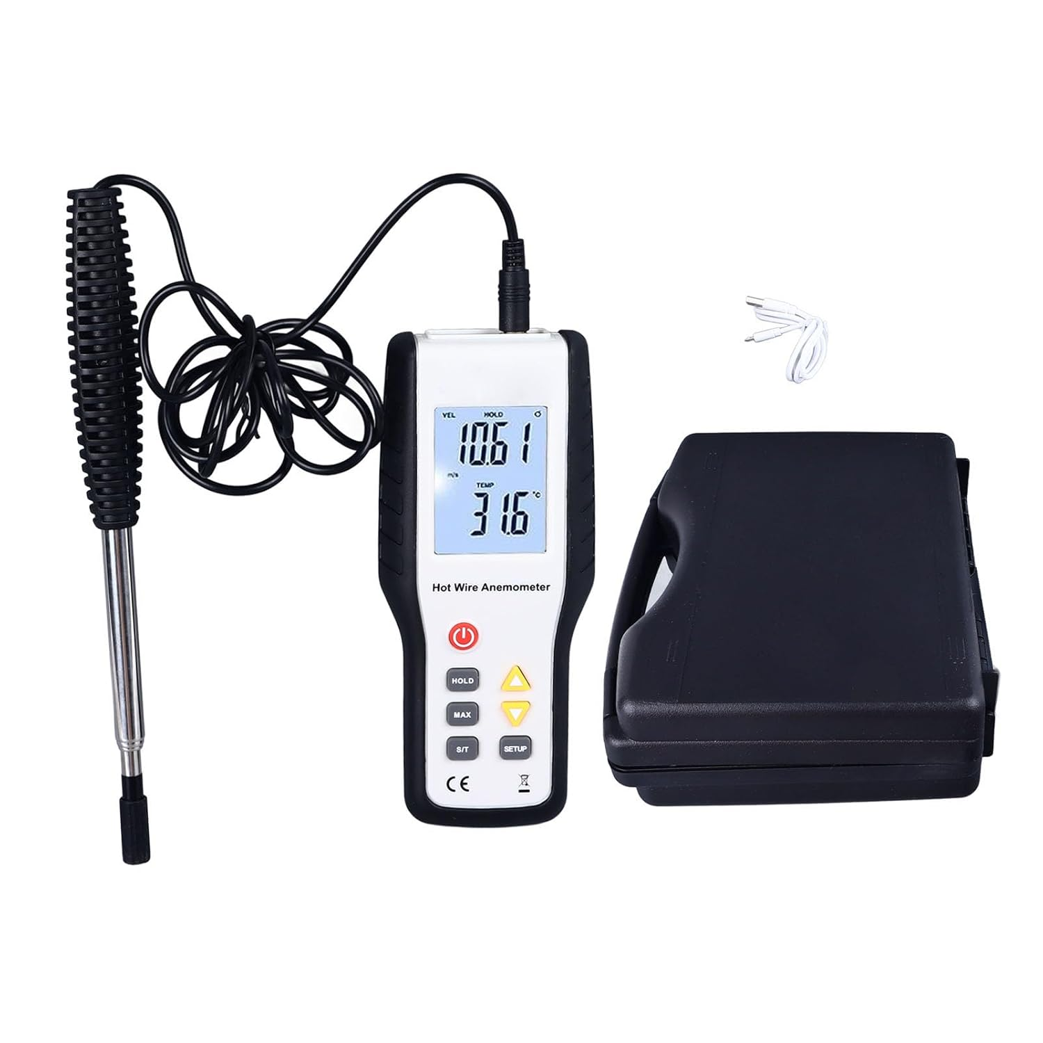 Domary LCD Display High Sensitivity Handheld Wind Speed Meter Air Volume Measure for Environmental Applications image number 6