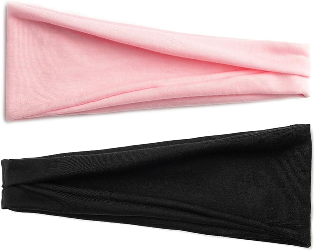 DLPRK 2 Pack Yoga Headbands, Elastic Hair Bands, Non-Slip Hair Band, Women, Sports, Running, Exercise, Gym image number 3