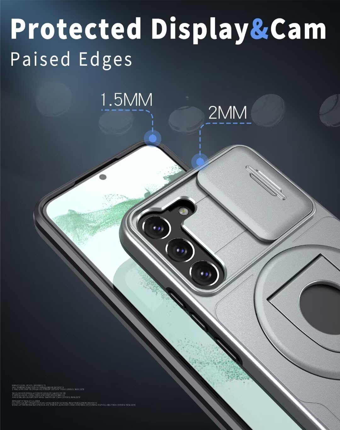 ATISIJIE Magnetic Case for Samsung Galaxy S23Plus, 360&deg; Metal Magnetic Ring Stand Shockproof Bumper Protective Case Scratch-Resistant Full Body Protection Mobile Phone Case for Samsung Galaxy S23Plus image number 6