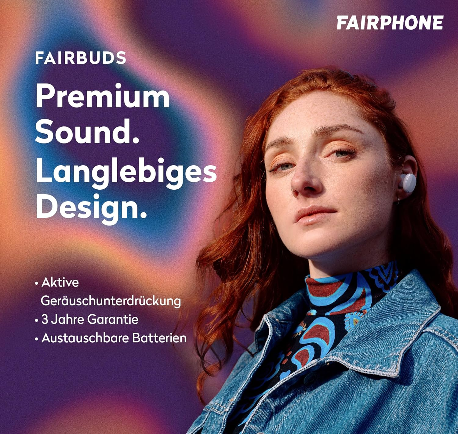 Fairphone Fairbuds True Wireless Earbuds (Active Noise Cancellation, Replaceable Battery, Bluetooth 5.3) Black - White image number 2