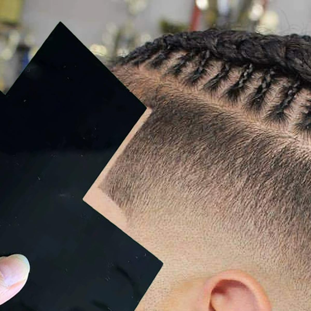 Laroal 4 Piece Hairline Enhancement Card Set Hairdressing Hairline Shaping Tool Styling Enhancement Card Set for Hairline, Sideburns, Beard