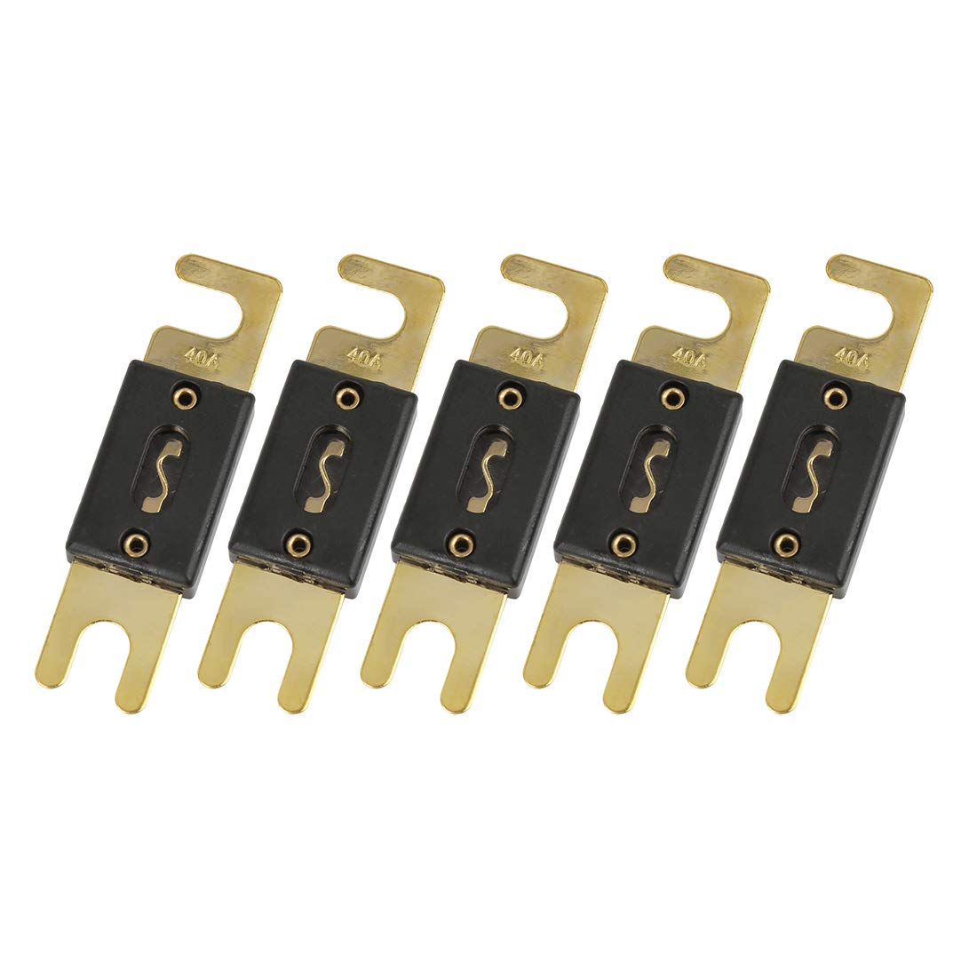 X AUTOHAUX 5 Pcs ANL Fuses 40 Amp Gold Tone Plated Fuse for Car Audio System image number 1