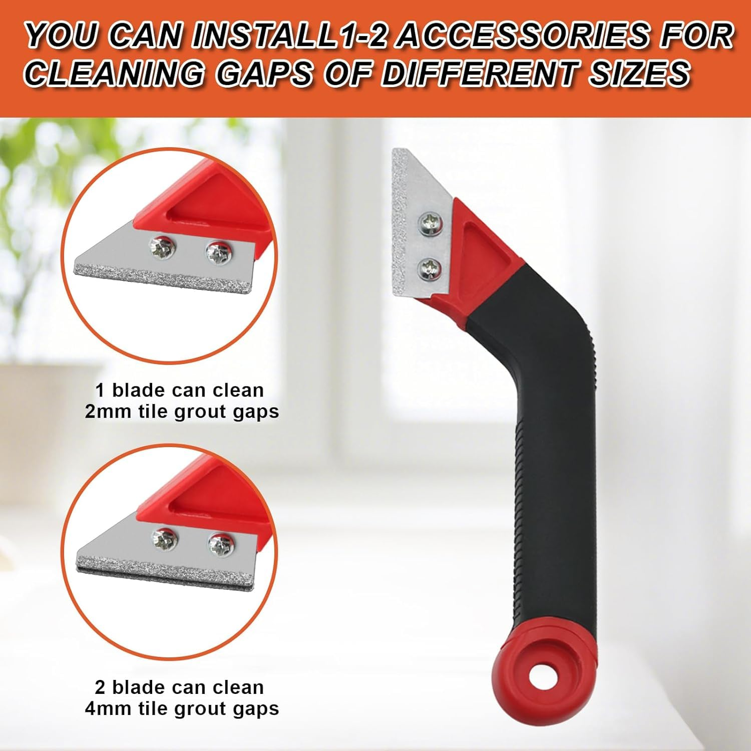 29 Pack Grout Removal Tool, 2 Tile Grout Saw and 2 Grout Hand Saw with 12 Pieces Extra Blades, Caulking Removal Tools for Cleaning Ceramic Tile Joints and Corners image number 6