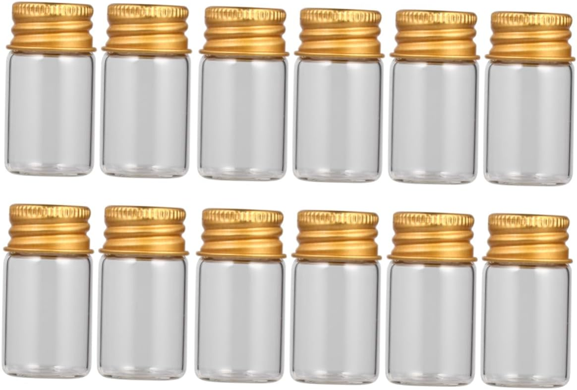 HAPINARY Glass Storage Bottles with Aluminum Screw Caps Airtight Sealed Transparent Bottles for Ink and Liquids Rosy with Plastic Box and Easy to Open