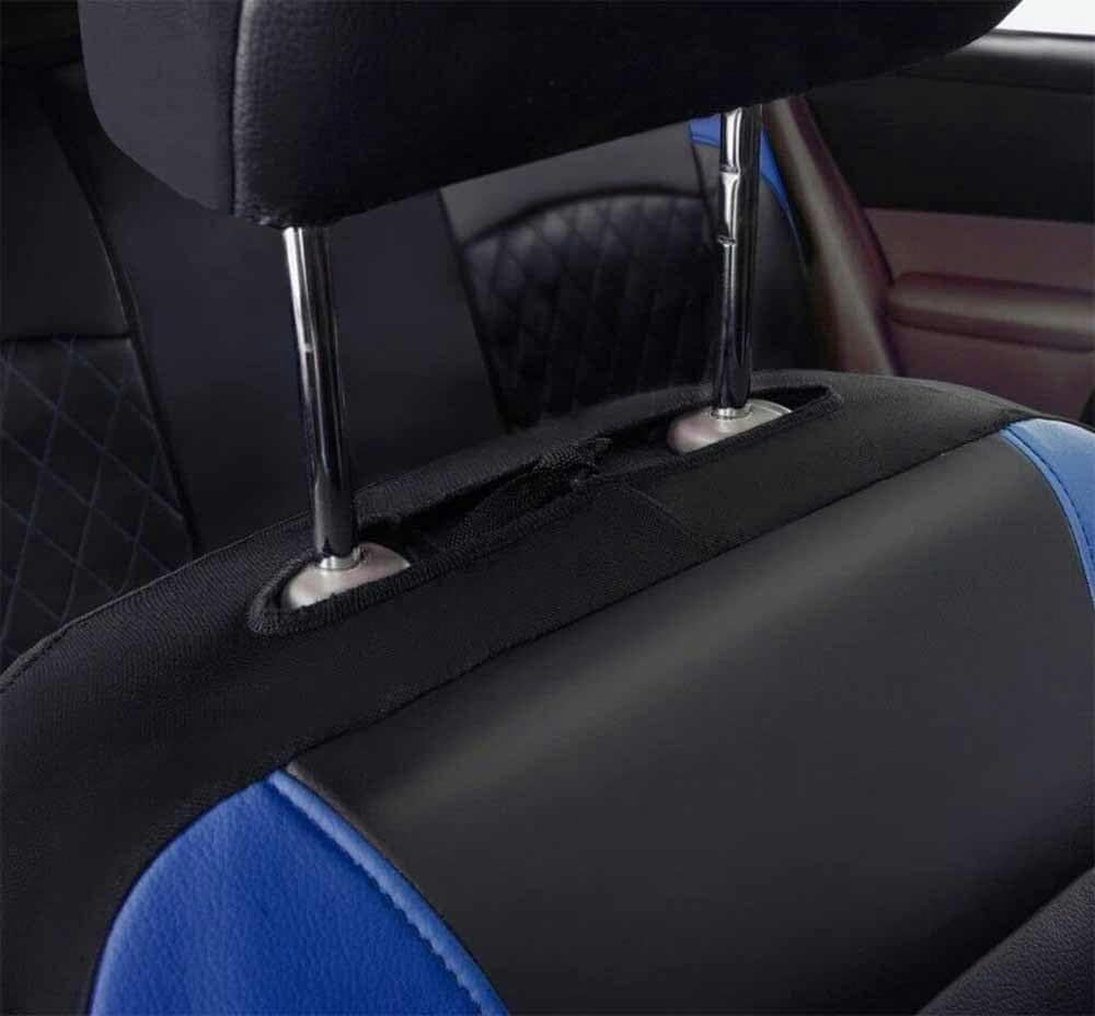 FROON Car Seat Covers Suitable for Mini Cooper R50 R52 R53 R56 R57 R58 F55 F56 F57 Countryman R60 F60 Car Seat Cover Accessories, Black Blue - Black Blue image number 3