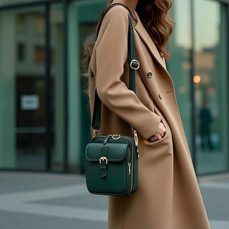 Collaboraten1 Crossbody Leather Bag, Forcipower Crossbody Bag for Women, Vintage Cross Body Shoulder Purse, Anti-Theft image number 1