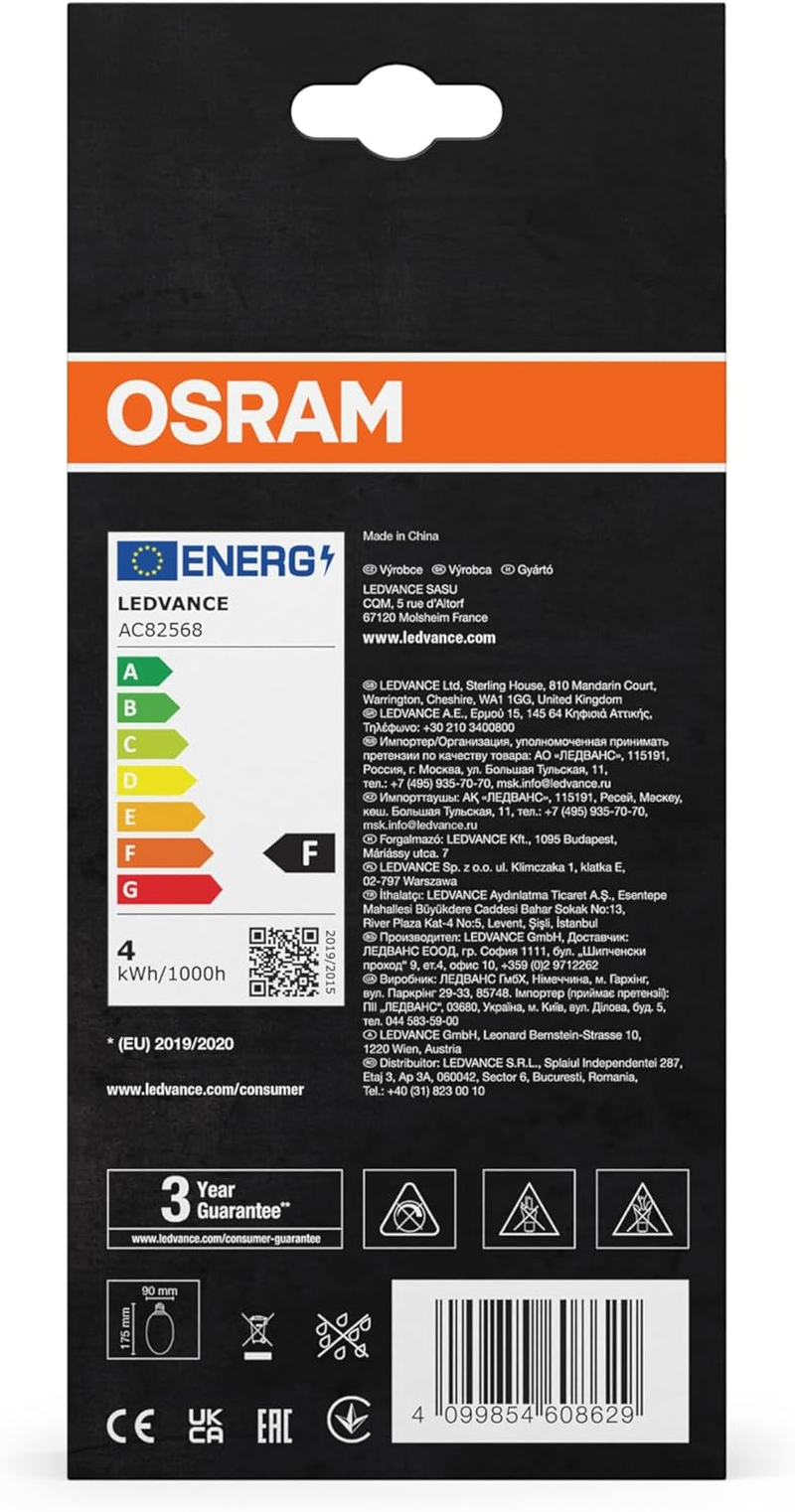 OSRAM Decorative LED Lamp in Cracked Glass in Cracked Glass, Long Brown