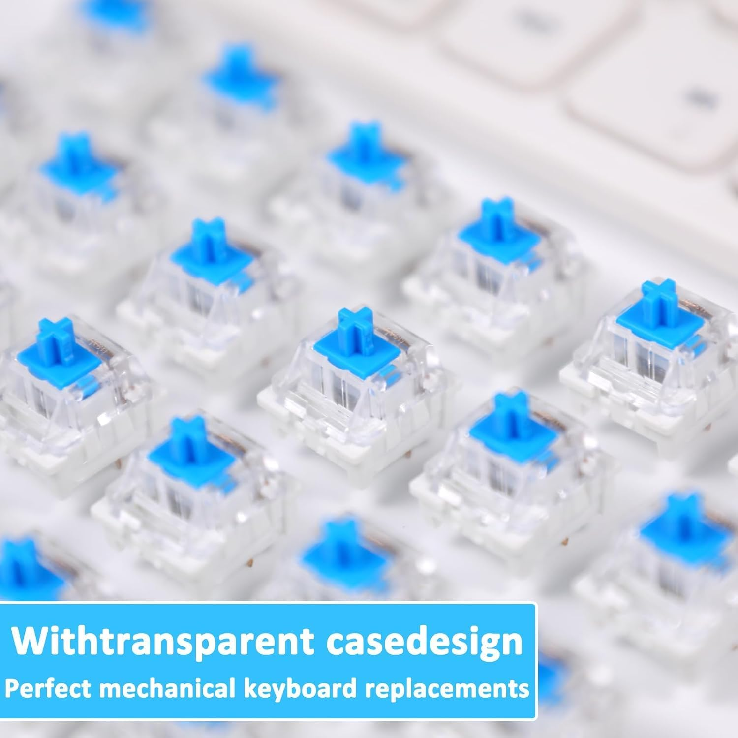 Mechanical Keyboard Switches - 108 Pcs Blue Clicky Switch Set, Hot-Swappable 3-Pin with Pins, Dustproof Keys for DIY & Custom Gaming Keyboard Builds image number 6