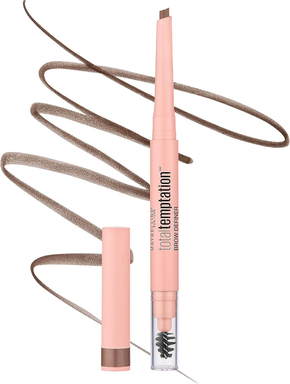 Maybelline Total Temptation Eyebrow Definer Pencil, Medium Brown, 2 Count