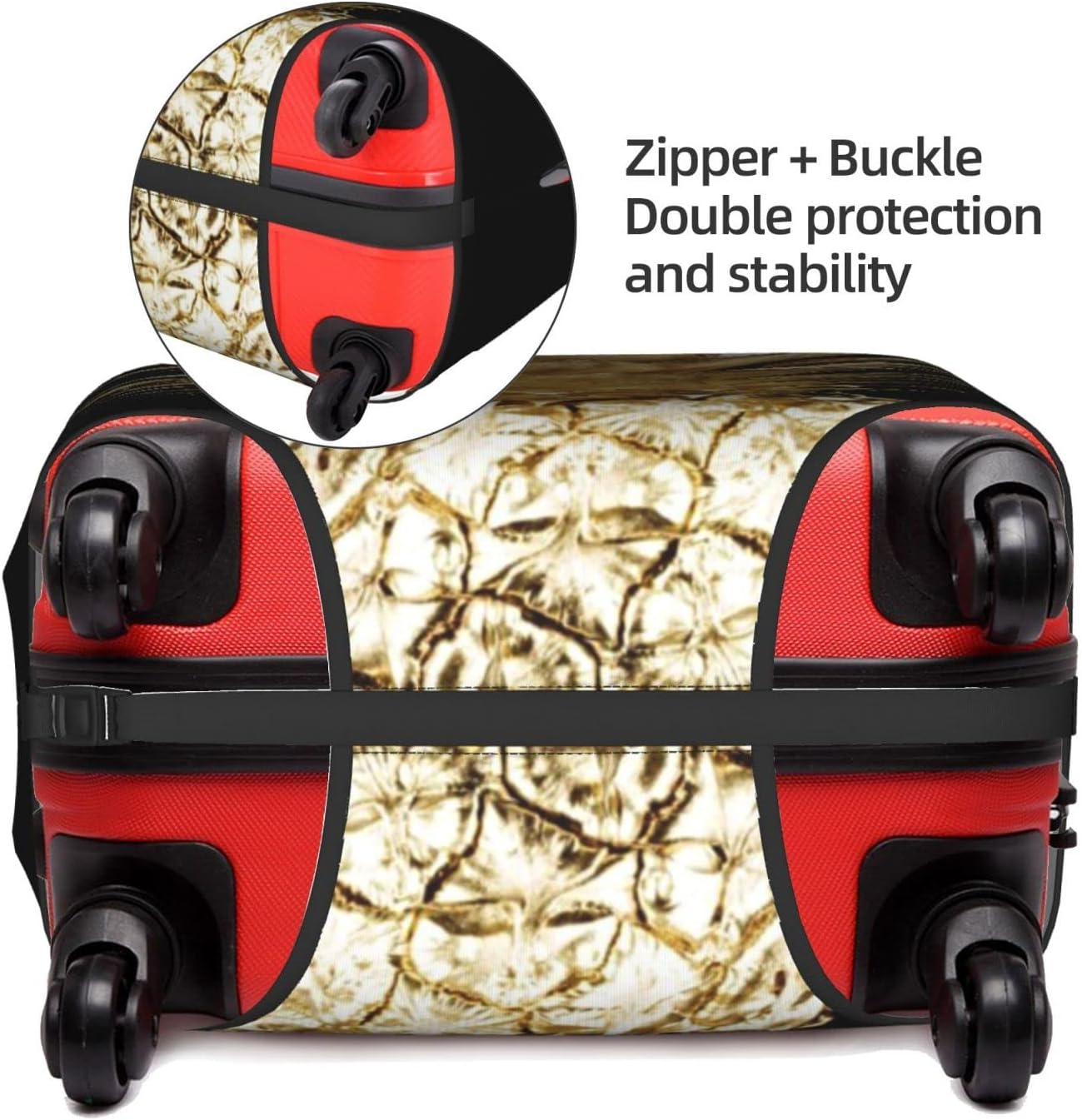 Obabo Butterfly Purple Travel Luggage Cover,Washable Suitcase Cover Protector Anti-Scratch Suitcase Cover Fits 18-32 In, Gold Pineapple, M