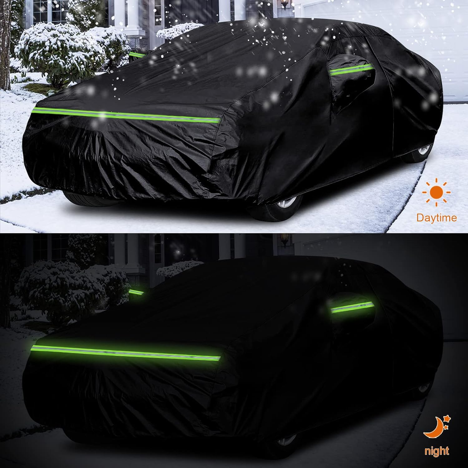 Waterproof Car Covers Replace for 2013-2025 Mercedes-Benz CLA 180 200 220 250, 6 Layers All Weather Car Cover with Zipper Door & Windproof Bands for Snow Rain Dust Hail Protection (CLA) image number 6
