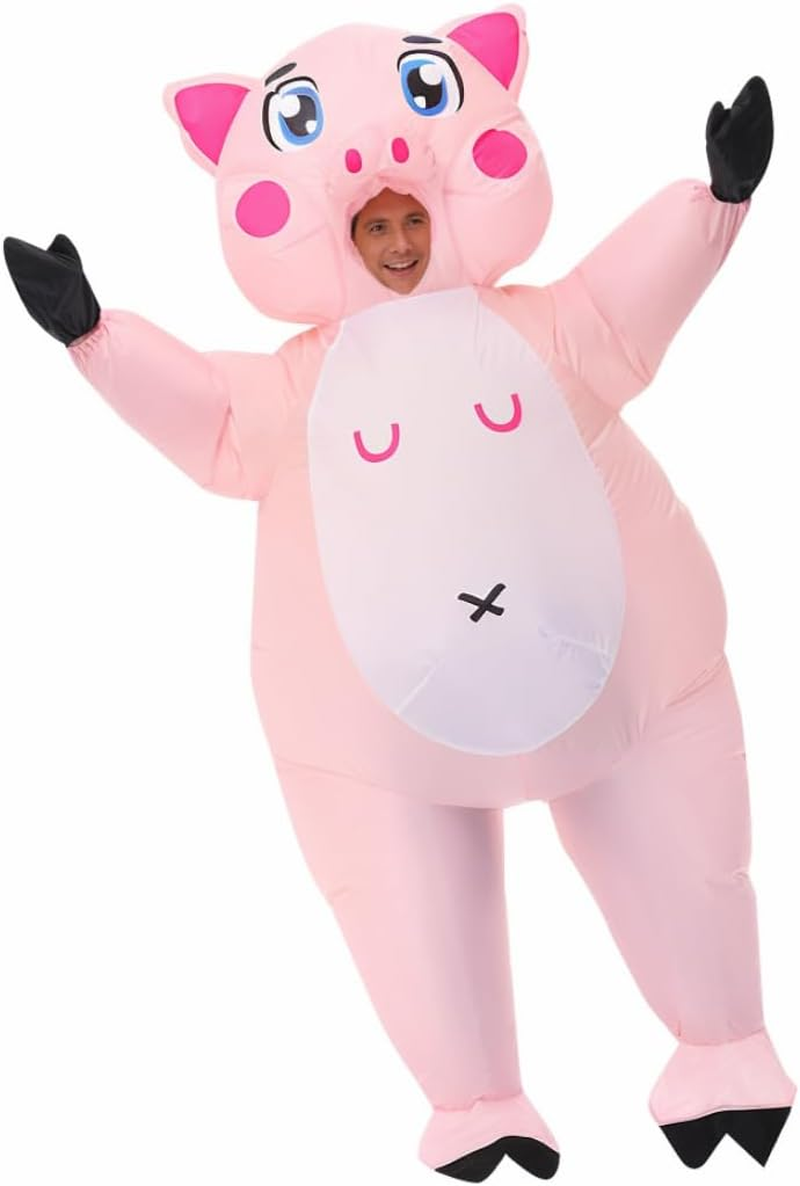 Inflatable Pig Costume Funny Fancy Dress Suitable for Halloween, Christmas, Cosplay Party Unisex for Adult