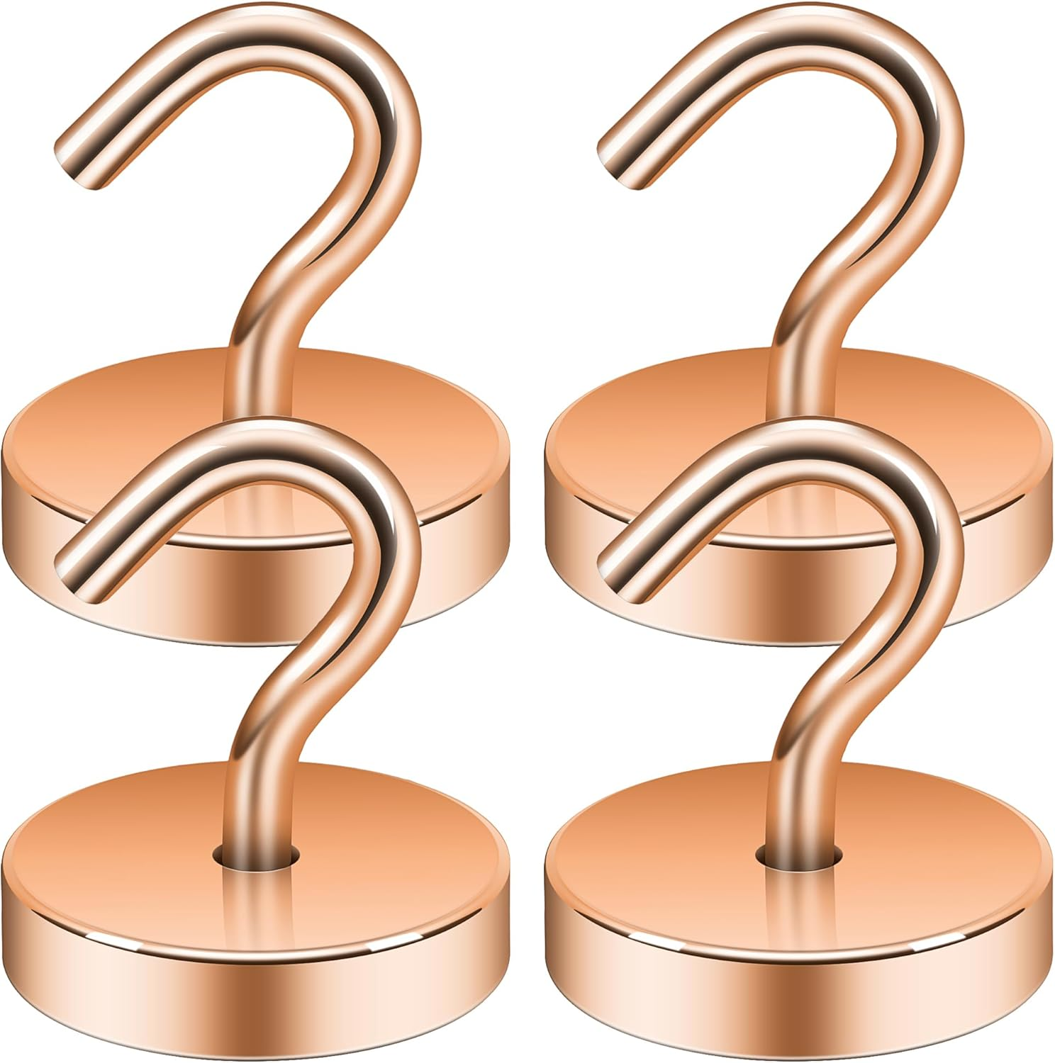 Neosmuk 45Kg+ Extra Strong Magnet with Hook for Fridge,Heavy Duty Cruise Hook for Ceiling,Small Magnetic Holder for Van, Tool(Black, Pack of 6)