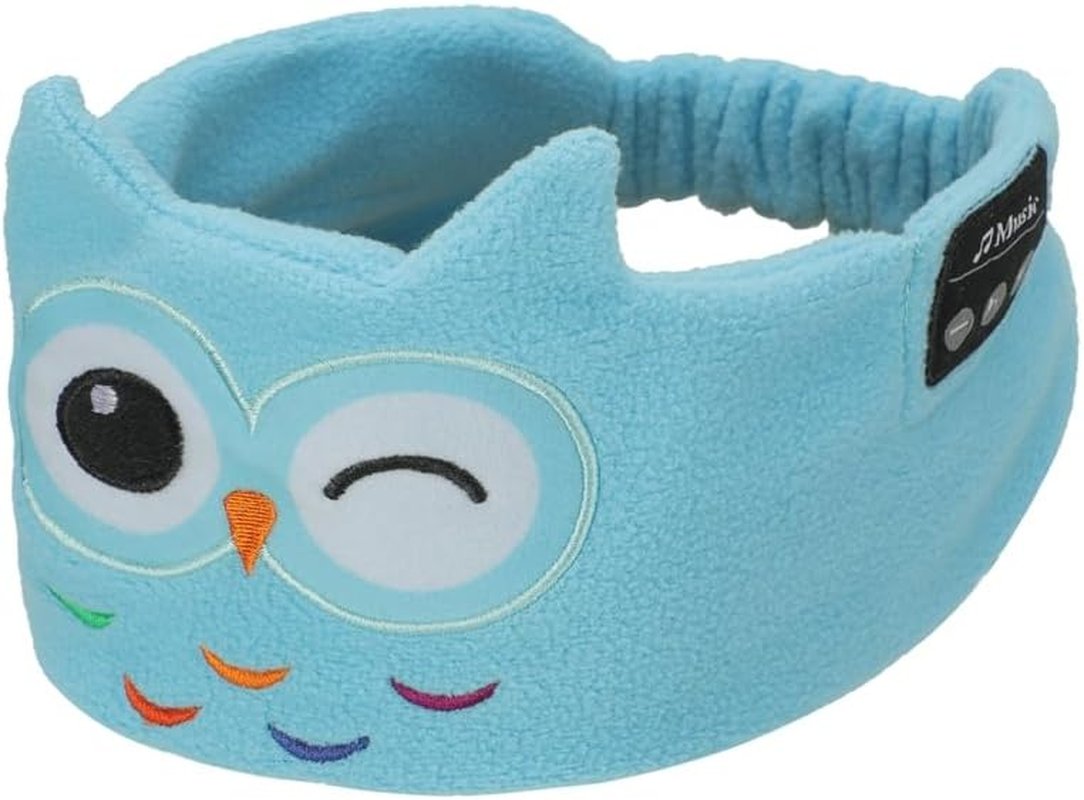 Qinghong Kids Wireless Headphones Headband, Earphones for Children, Bandeau Toddler Headphones with Speakers,Super Soft Headband (Rose Red Owl)