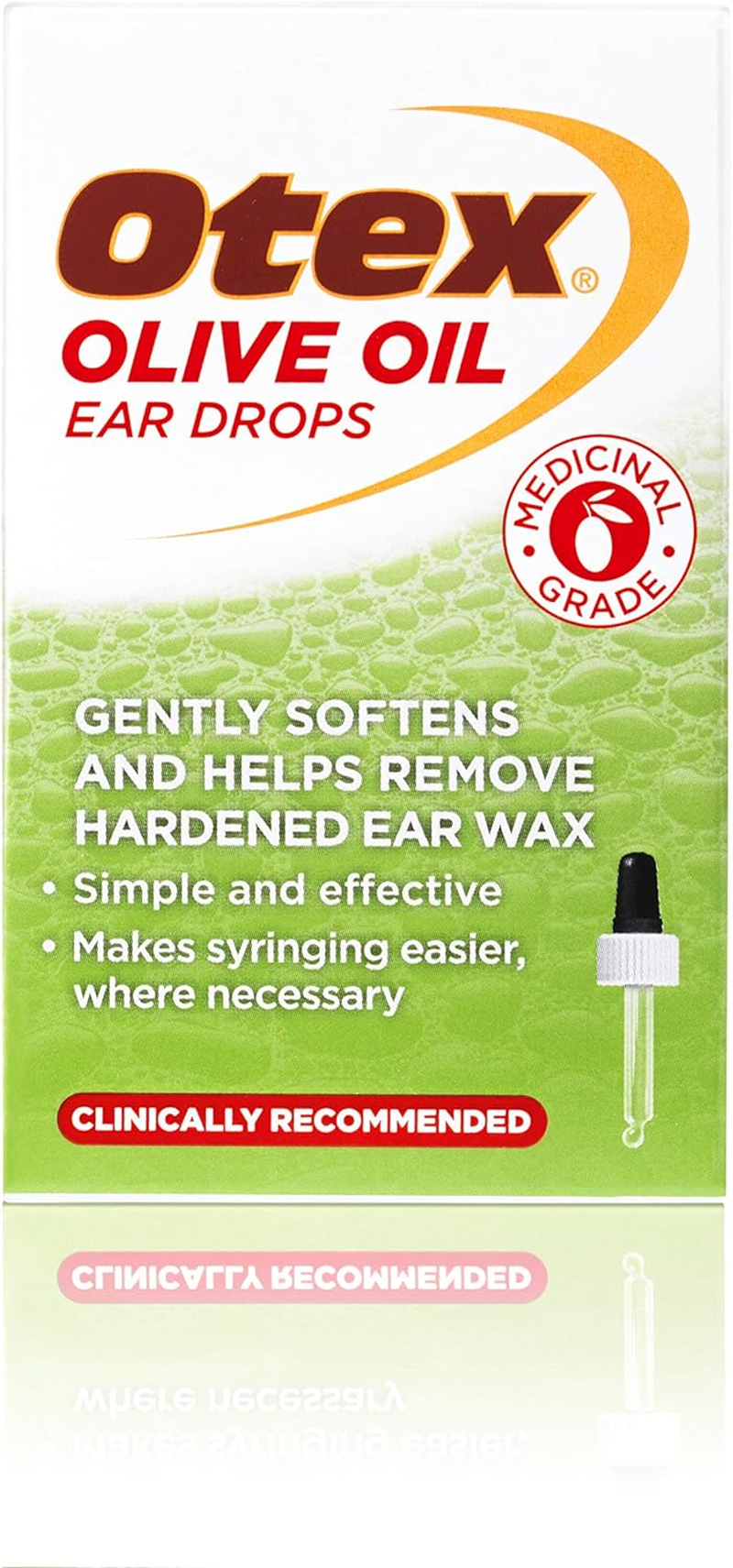 Otex Olive Oil Ear Drops for Hardened Ear Wax, Bottle with Dropper, 10Ml