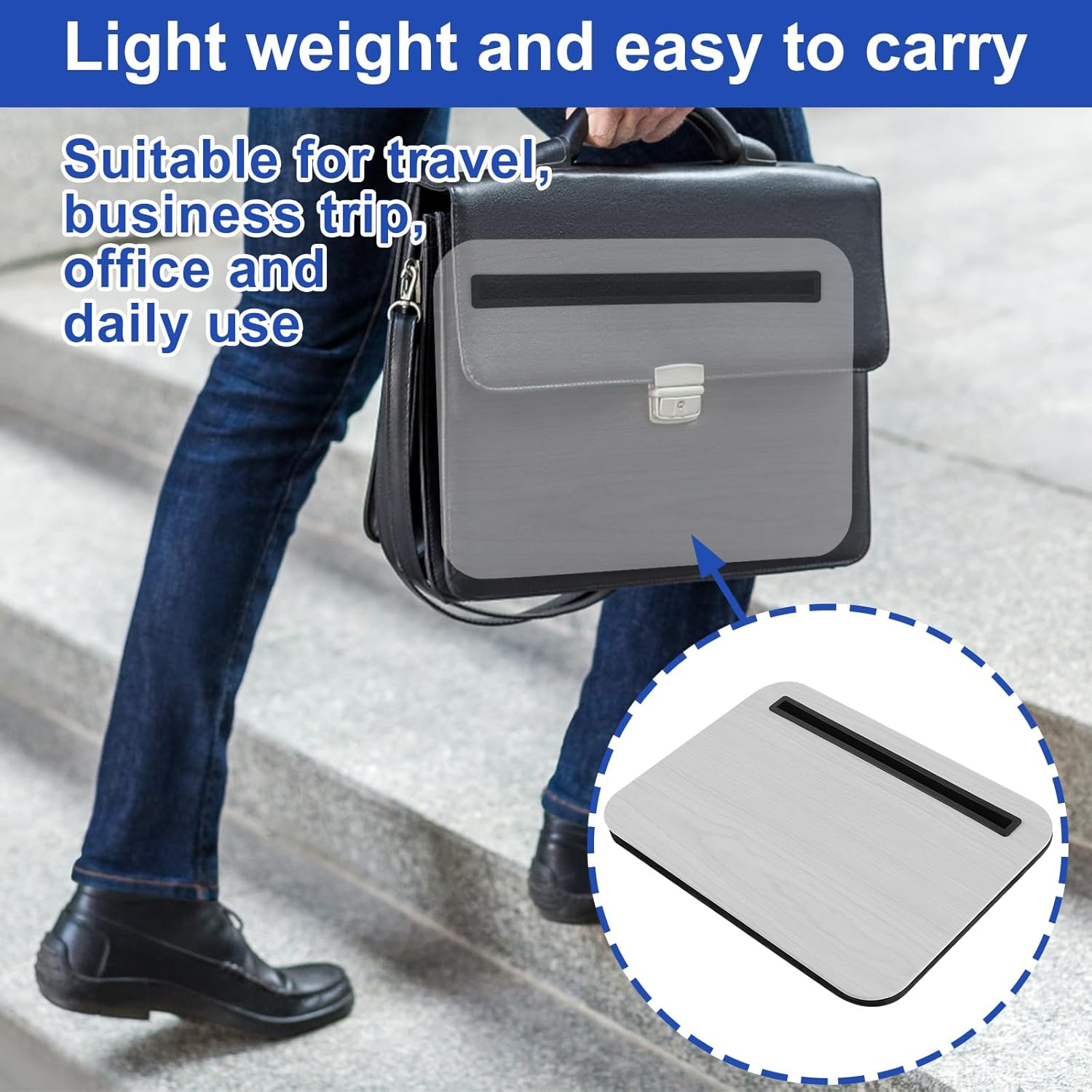 Laptop Desk Tray,Lap Tray,Lap Work Station Tray,Lap Desk Table,Portable Lap Desk,Lightweight Lap Laptop Desk,Stable Laptop Lap Stand for Home Office Travelling image number 5