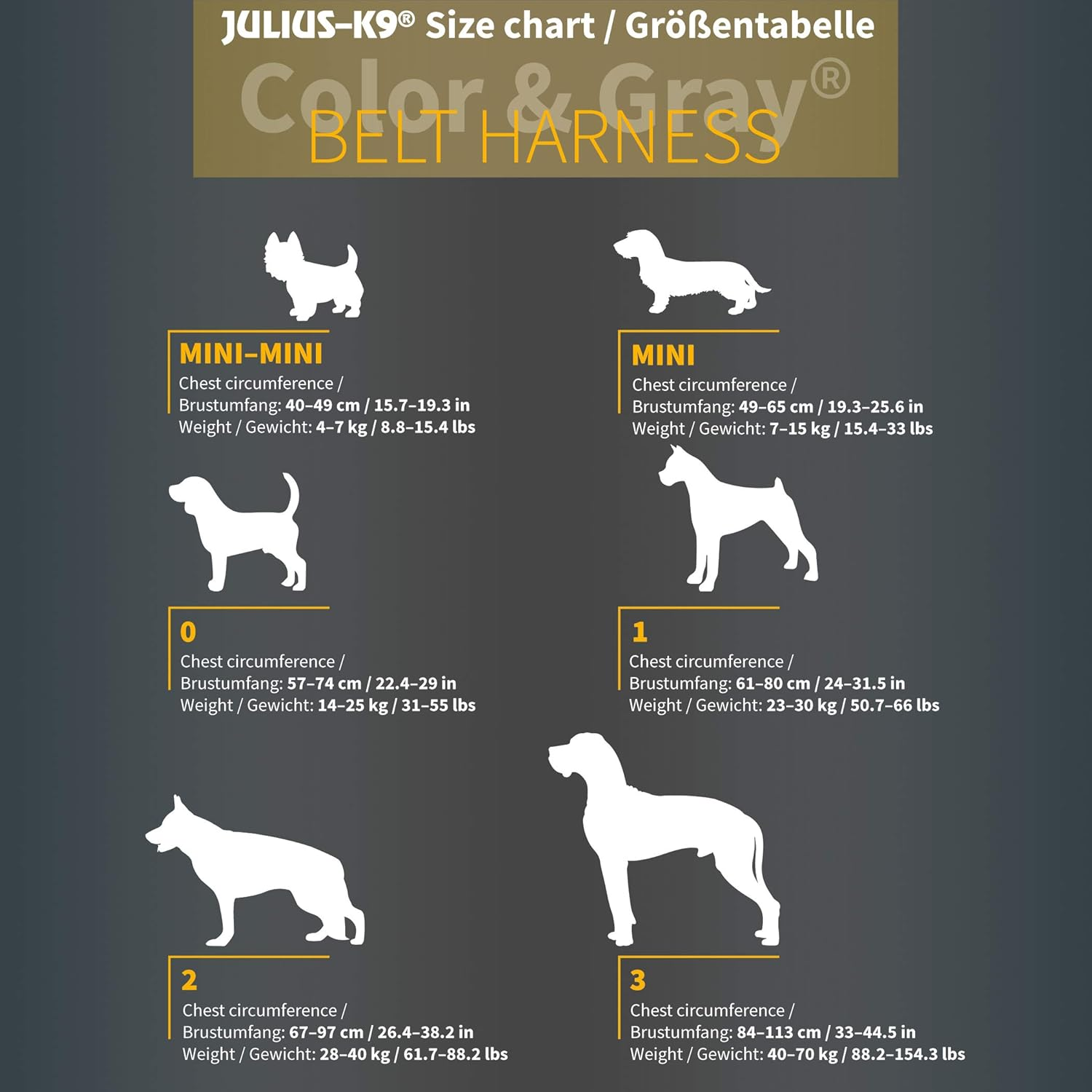 Julius-K9 IDC Color & Gray Belt Harness for Dogs, Size: Mini-Mini, Pink-Gray image number 5