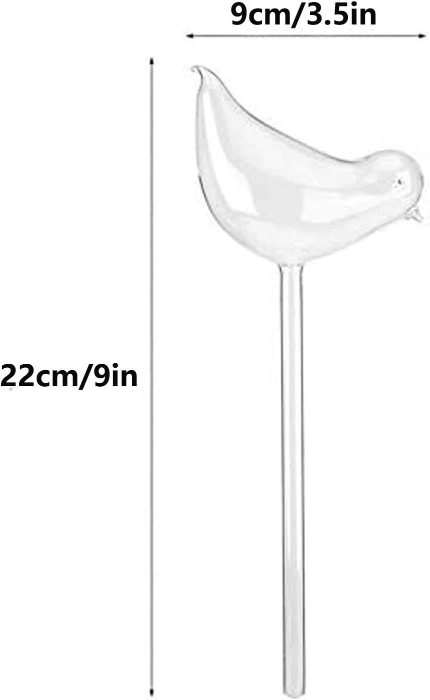 3 Pack Plant Waterer Self Watering Globes,Bird Shape Hand Blown Mini Durable Clear Glass Aqua Bulbs for Indoor Plants, Gifts for Plant Lovers