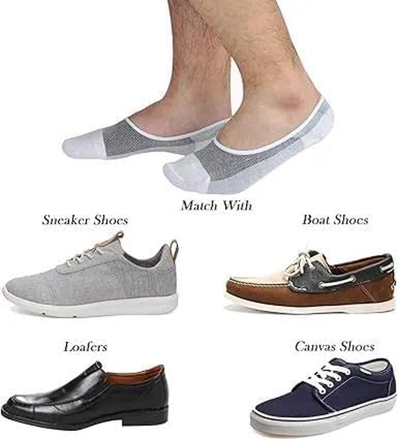 Men Sock Ankle Sock Men No Show Sock Running Sock 80% Combed Cotton Size 10-14 Compatible with Loafer, Sneaker, Dress Shoes, Boat Shoes &ndash; Leralsta