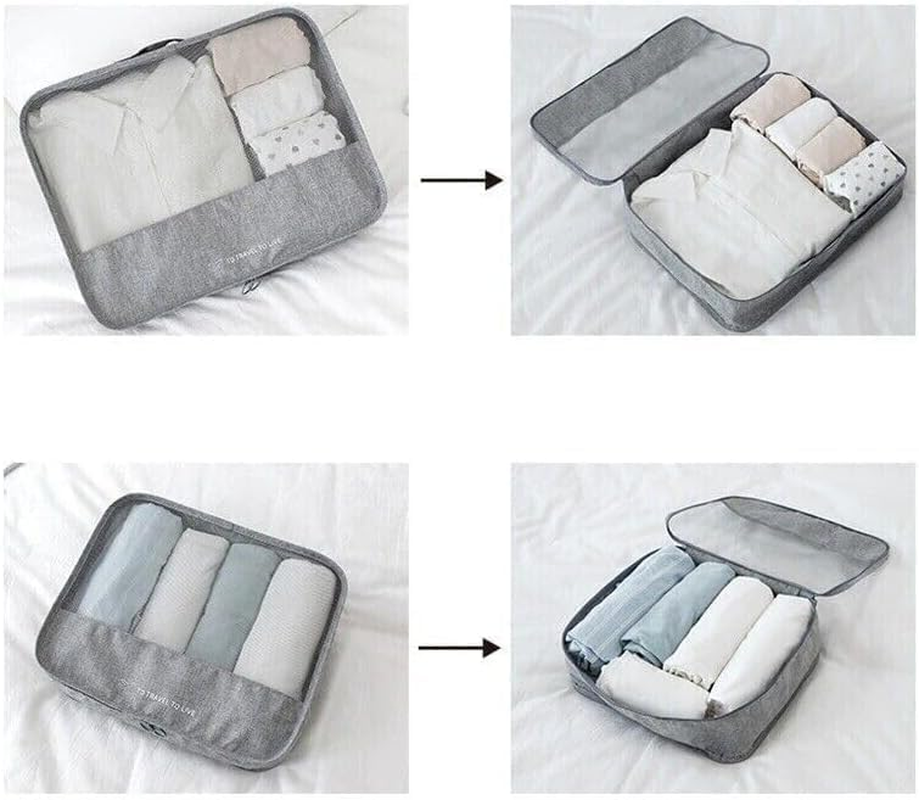 Fime 7 Set Packing Cubes for Suitcases - Versatile Travel Packing Organisers - Luggage & Travel Gear Bag - Ideal Packing Cubes for Travel - Compact Cubes/Pouches for Organising (Coffee) - Pink image number 5