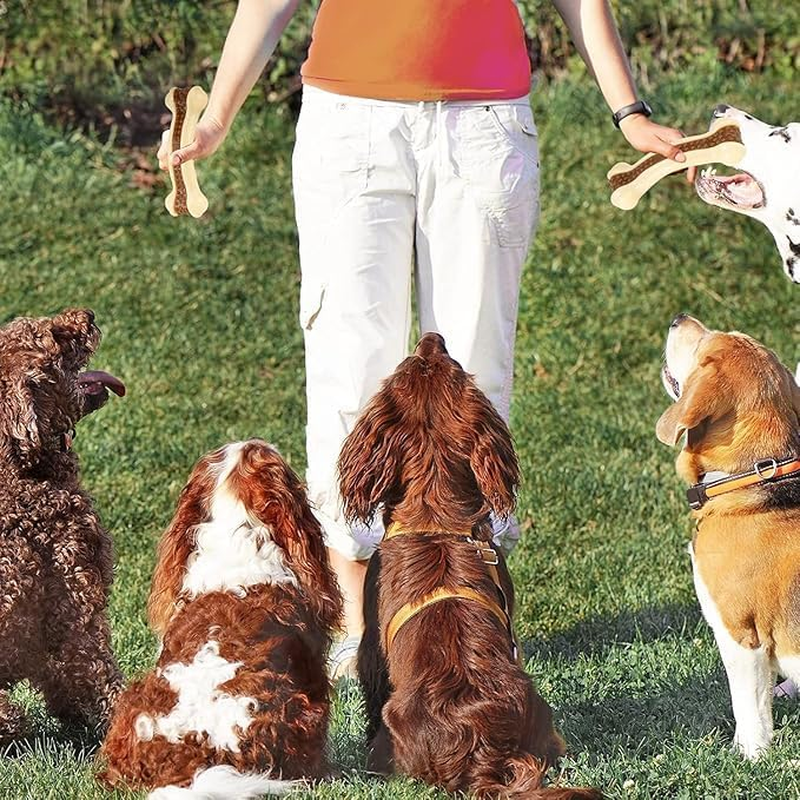 JIGCEN Dog Bone Chew Toys, Durable Nylon with Cowhide Centre, Pack of 2, for Aggressive Chewers image number 1