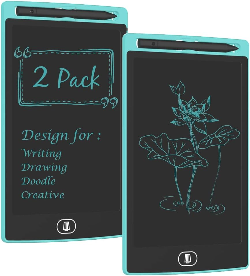 [2 Pack] 8.5 Inches LCD Writing Tablet with 2 Magnets,Tiqus Magnetic Electronic Ewriter Kitchen Memo Notice Fridge Board Magnetic Daily Planner Checklist (Light Blue) image number 1