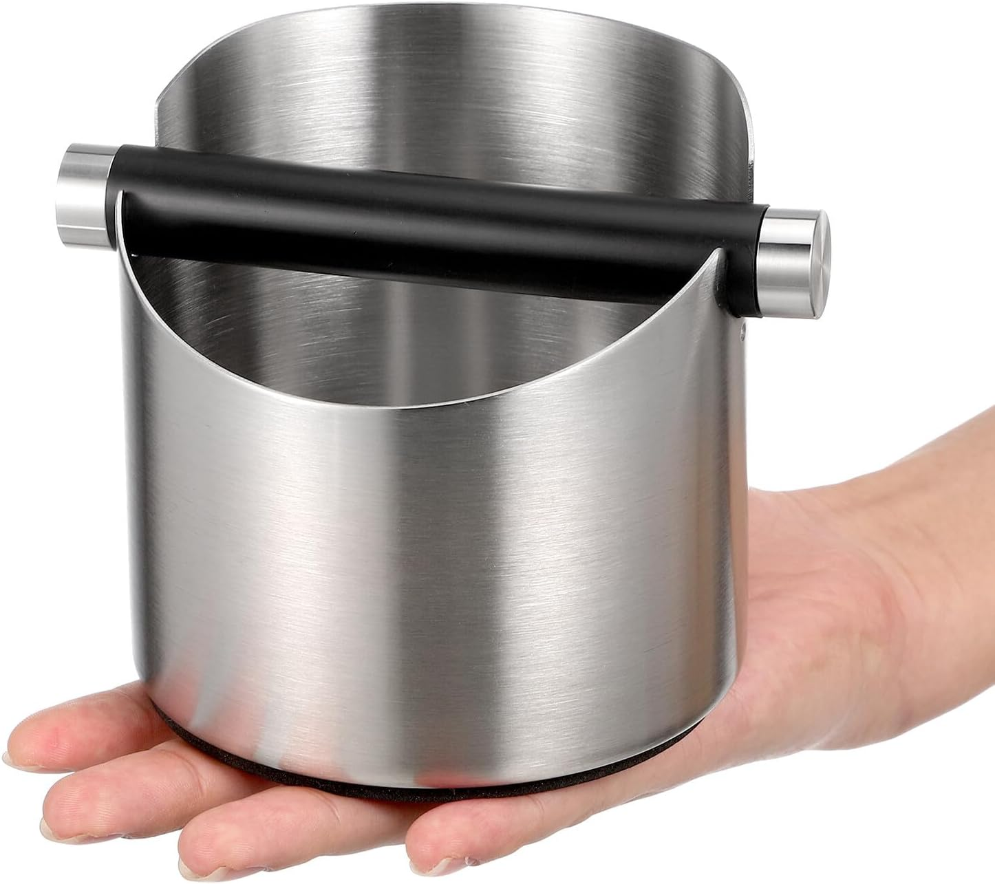 DOITOOL Stainless Steel Coffee Ground Box for Semi-Automatic Espresso Machine, Household Coffee Powder Bucket Lid, Versatile Tea Ground Bin for Home Bar and Kitchen Use image number 2