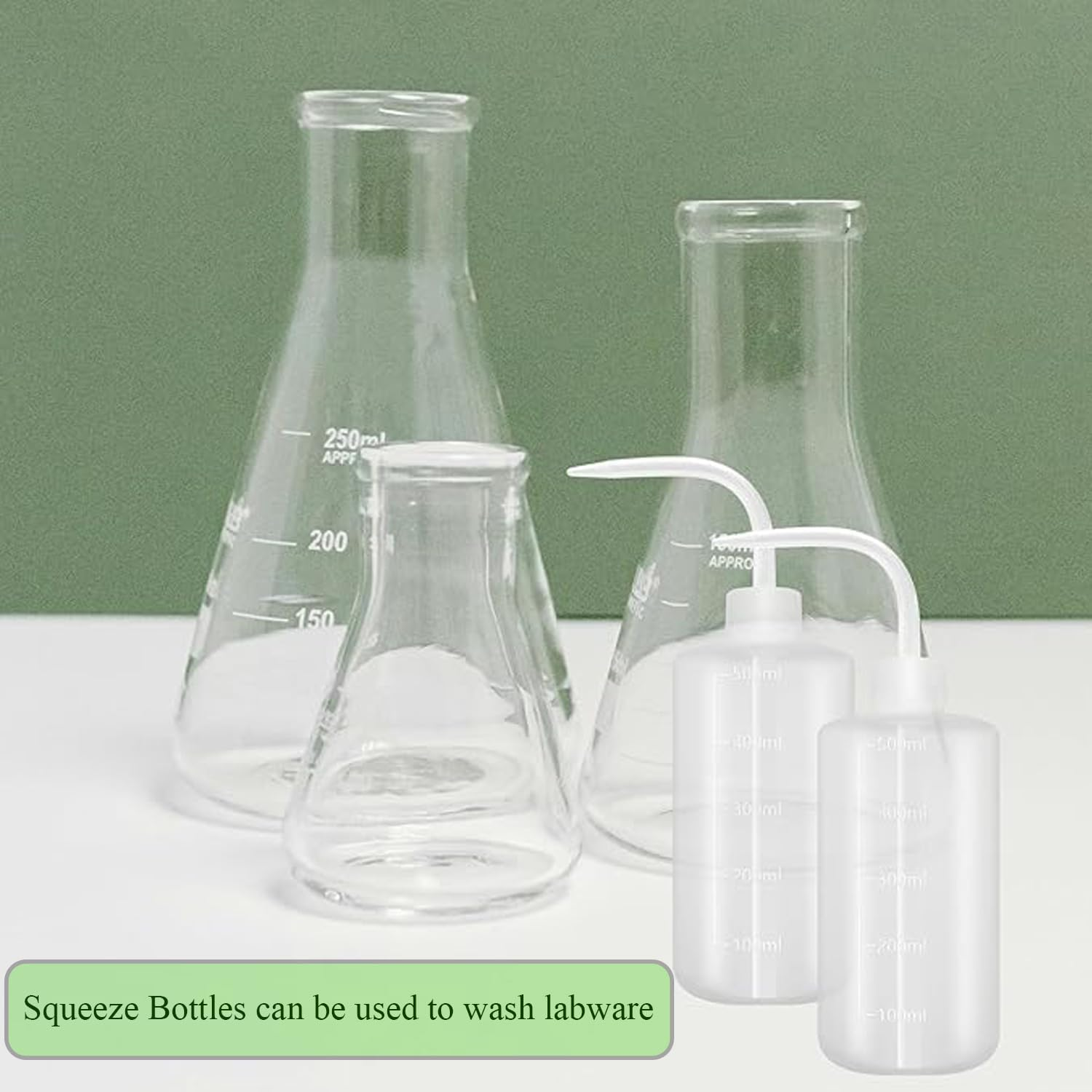 Xinghonyac 2 Pcs Tattoo Wash Bottle, 500Ml Squeeze Sprinkling Can, Plastic Wash Plant Bottle, Flower Succulent Watering Bottle, Water Squirt Irrigation Bottle, with Curved Mouth and Scale Marks (A) image number 6