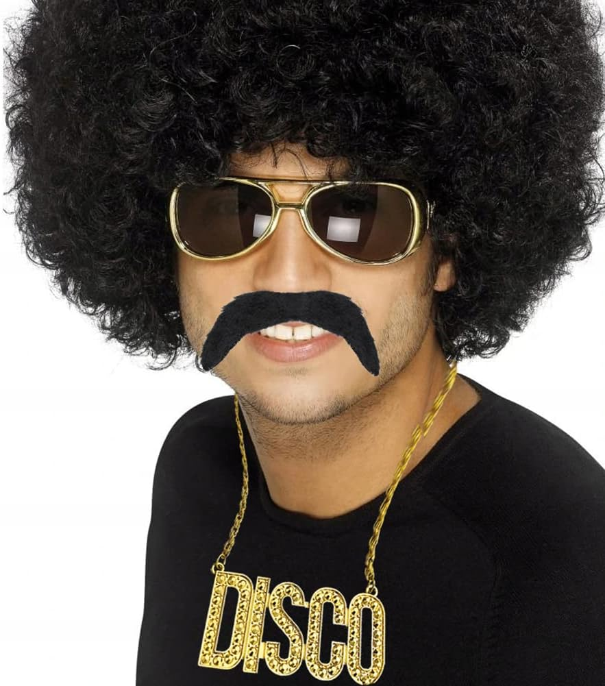 Men Hippie Costume Set - Disco & 60S/70S Accessories: Sunglasses, Mustache, Hippie Glasses, Disco Theme Party