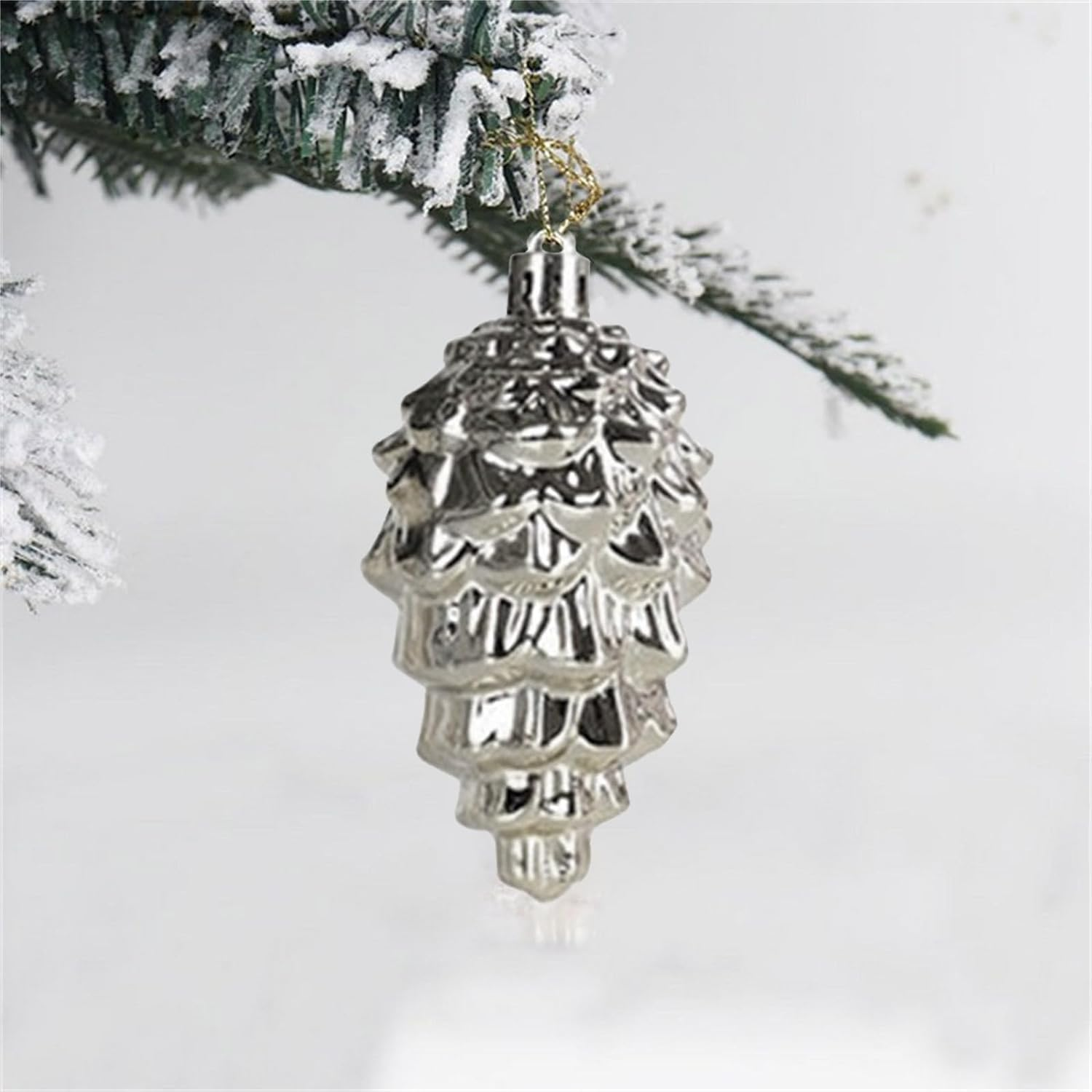 Christmas Baubles Christmas Ball Ornaments 8Pcs Christmas Ball Christmas Decorations Christmas Tree Pinecone Ornaments Hanging for Christmas Tree Decor Christmas Balls Set Xmas Balls (Color : Silver