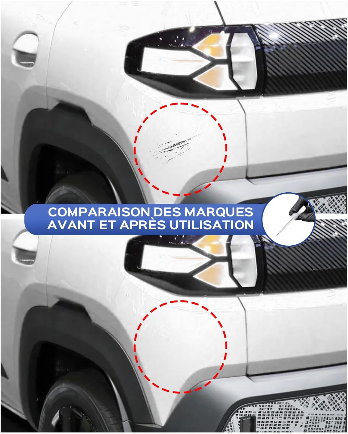 KQM Kaki Lichen/Dusty Grey Metallic Touch up Paint Kit for Dacia Exact Match - Touch up Scratches and Chips image number 1