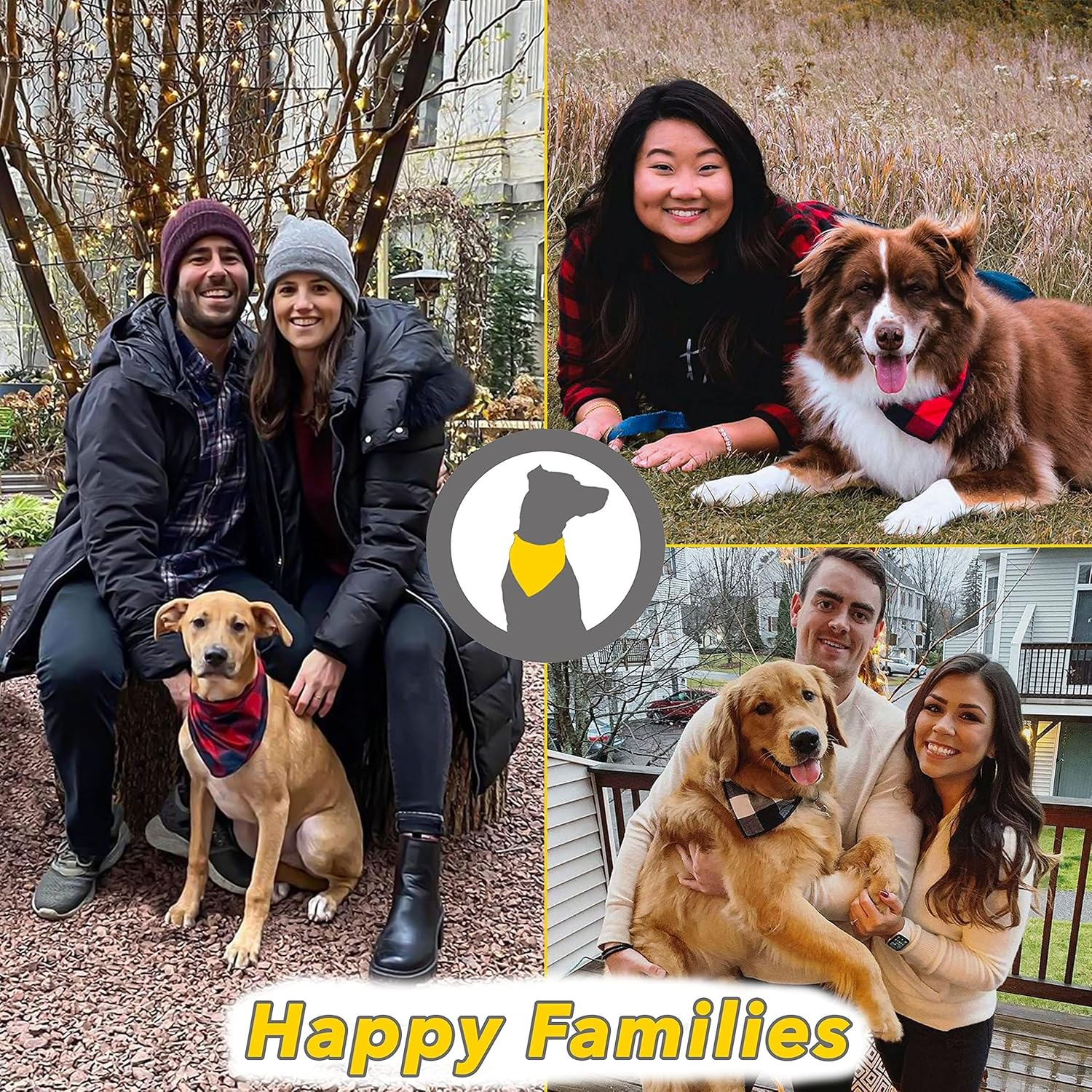 4 Pcs Dog Bandanas Plaid Reversible Triangle Bibs Scarf, Buffalo Plaid Scarf for Medium and Large Pets, Adjustable Plaid, Black and White, Red, Green, Blue image number 5