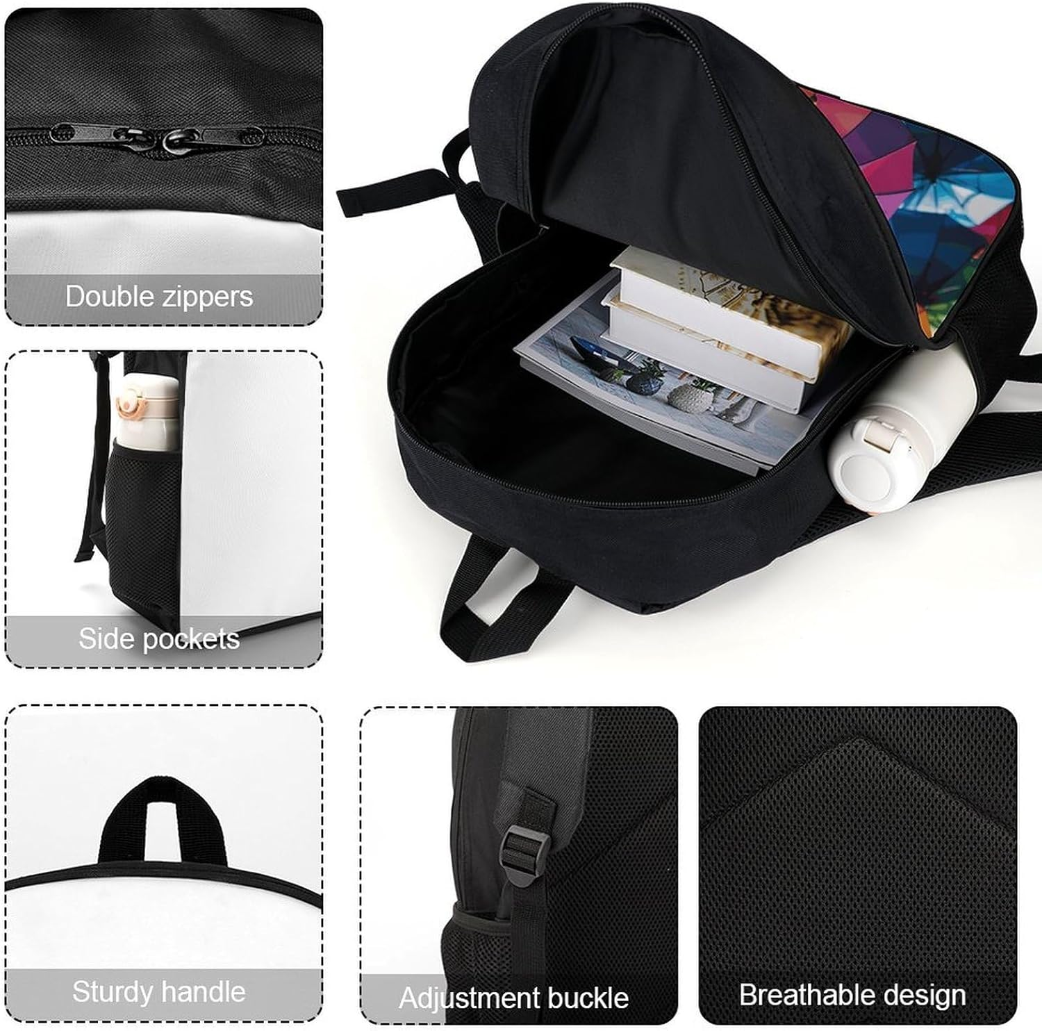 RTFGHJS 2 Polar Bears Laptop Backpack,17 Inch Fashion Travel Backpacks Shoulder Bag, Crossbody Bag for Work image number 6