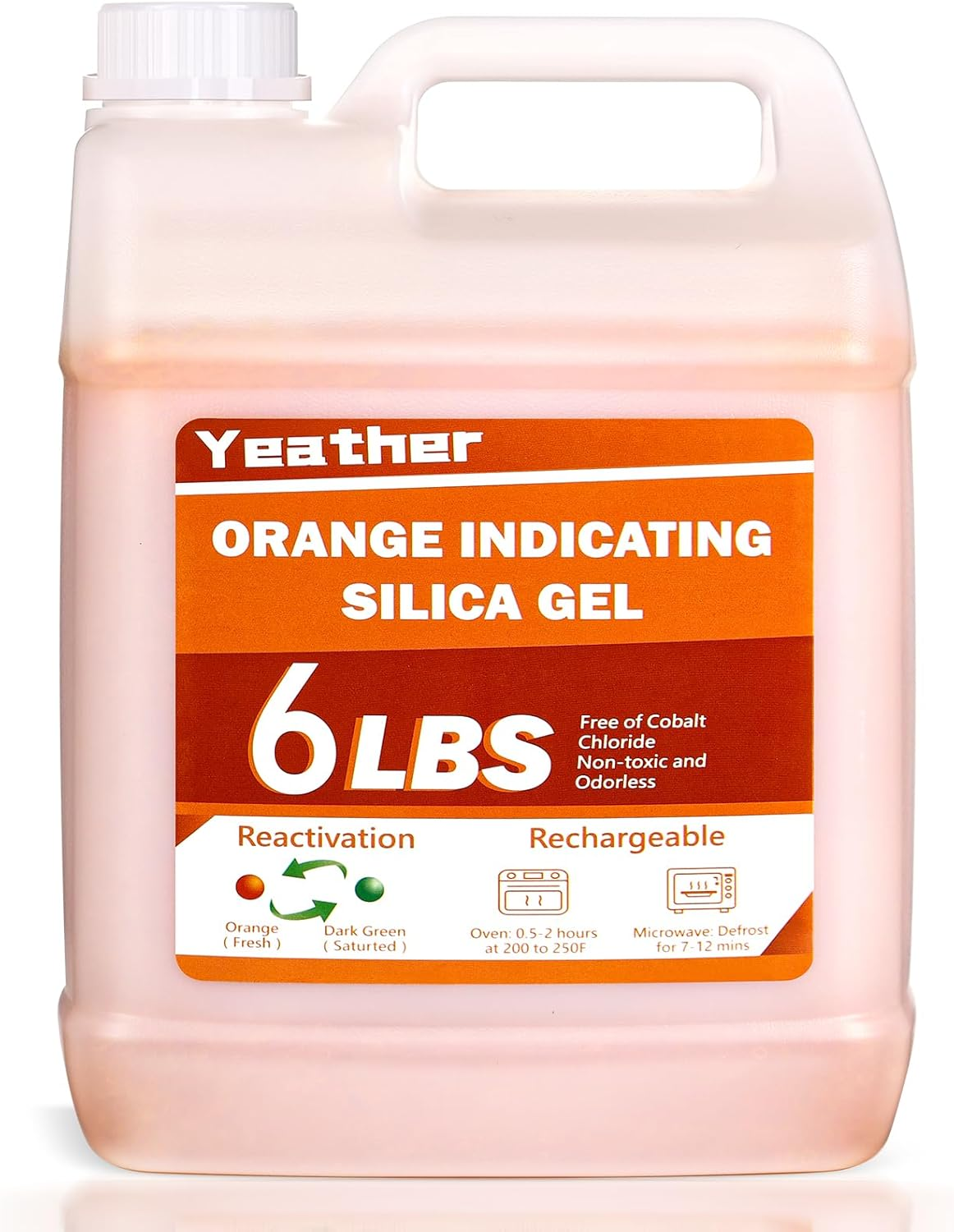 Yeather 6 LBS Silica Gel Beads Easy to Reactivate, Large Capacity - Moisture Indicating Desiccant Ideal for 3D Printer, Air Compressor, Filament Storage (Industry Standard 2-4 Mm) image number 6