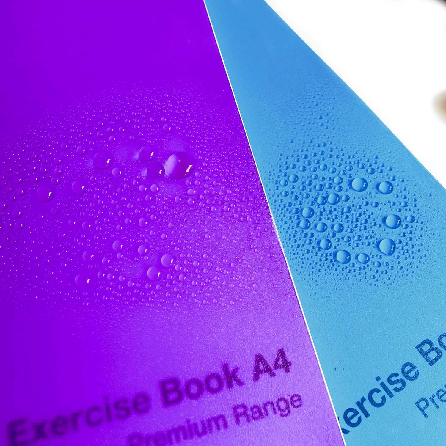 Quill, Premium Exercise Book A4, 128 Pages, 8Mm Ruled with Red Margin, Pack 2, Durable Water Resistent Cover image number 2