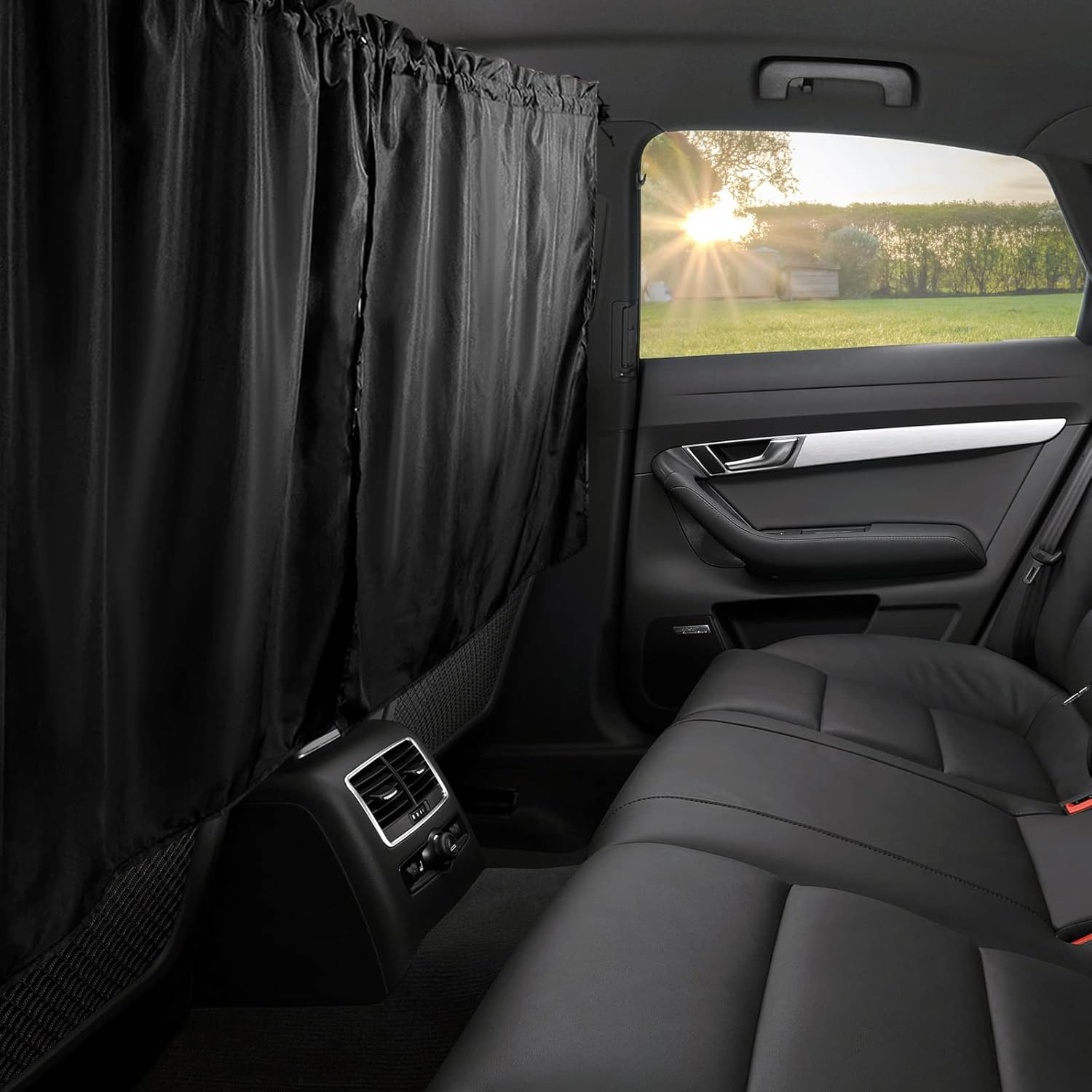 Car Privacy Curtains, Universal Car Window Shades Light Blocking Sunshades, Auto Blackout Curtains Baby Shades Wide Sedan SUV Sunshade Screen Covers for Travel Camping Nap Sleeping image number 5