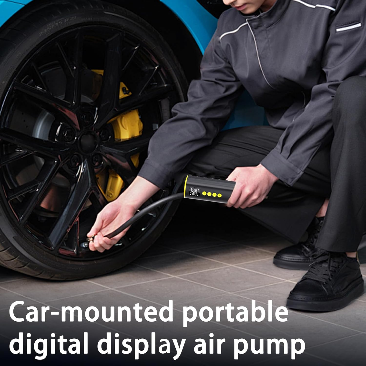 Air Compressor,Cordless Tire Inflator Portable Air Compressor - 150Psi Electric Cordless Gauge Pressure for Bike Car Truck Motorcycle Automotive Balls Bicycle Bike Car image number 2