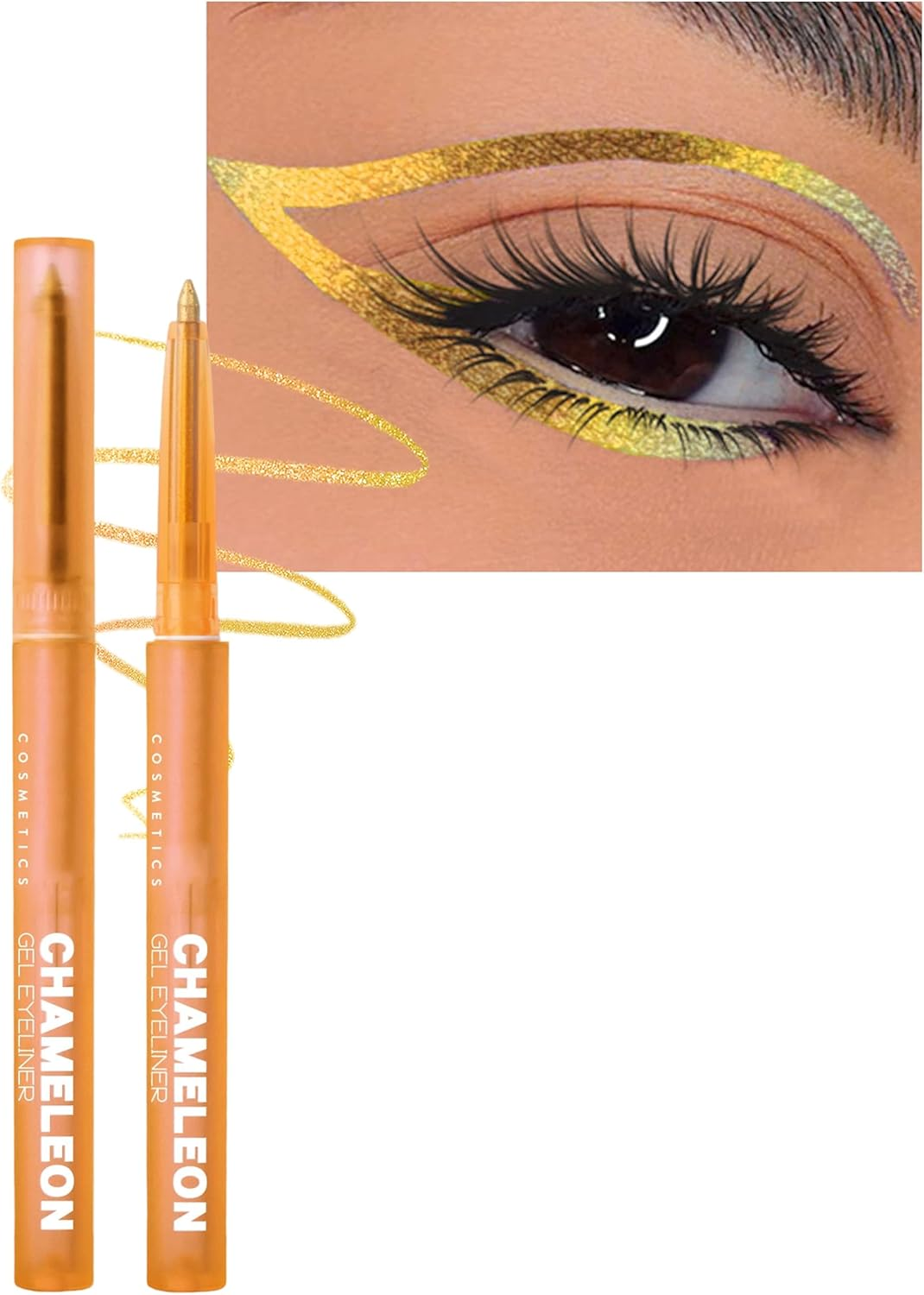 Erinde Chameleon Liquid Eyeliner Pen, Liquid Glitter Eye Makeup, Highly Pigmented, Metallic Intense Multicolor Shifting Waterproof Eyeliner, Ultra-Fine Tip, Longwearing, Smudge-Proof #02