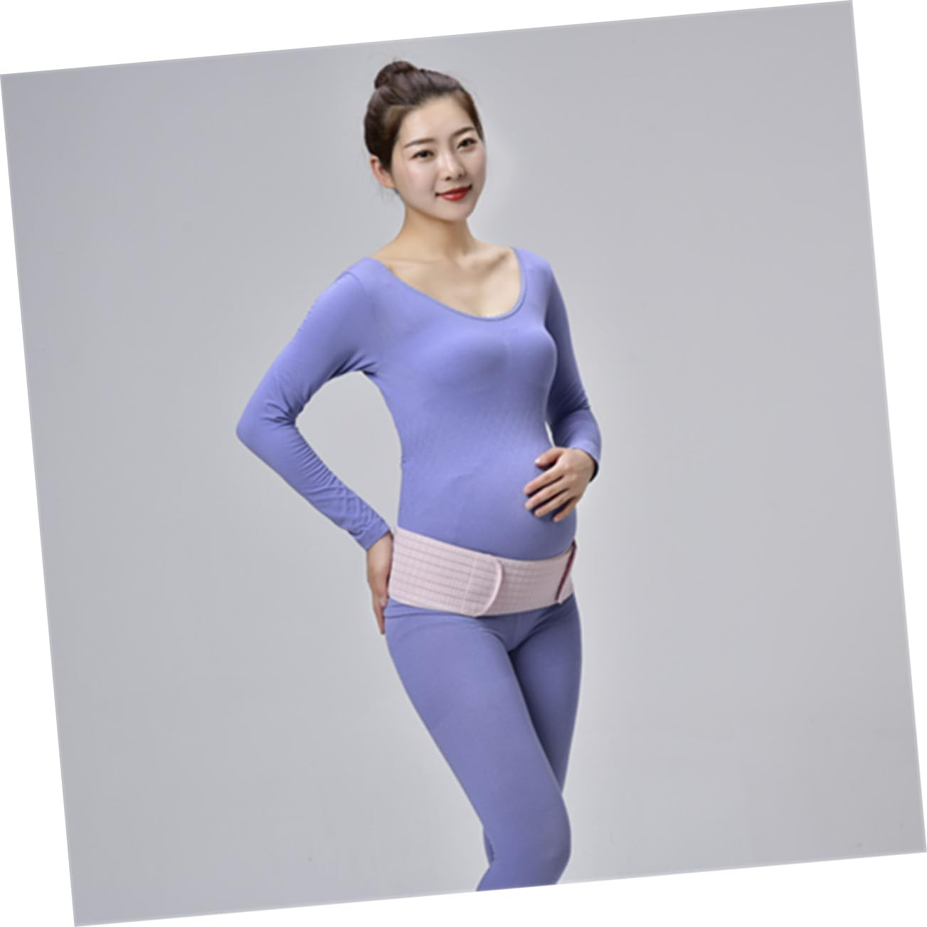 Pregnant Women Breathable Abdominal Support Belt Dual Purpose Postpartum Pelvic Band Adjustable Maternity Belly Band for Back Pain Relief Pink One Size image number 2