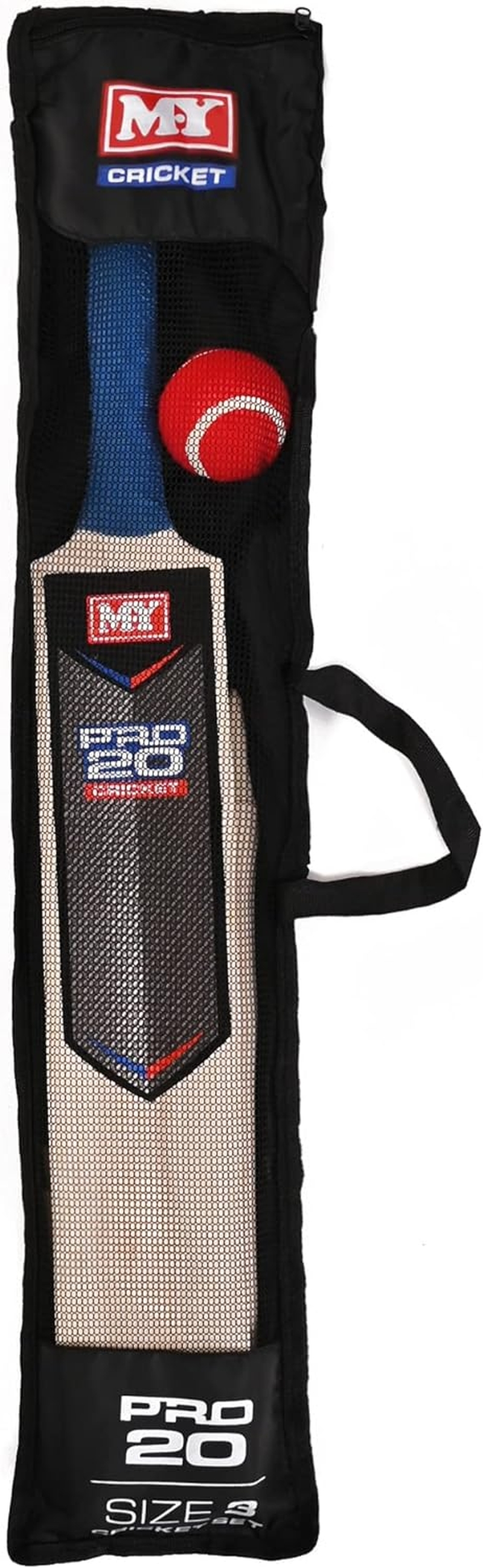 Size 3 Cricket Set in Mesh Carry Bag "M.Y" image number 1