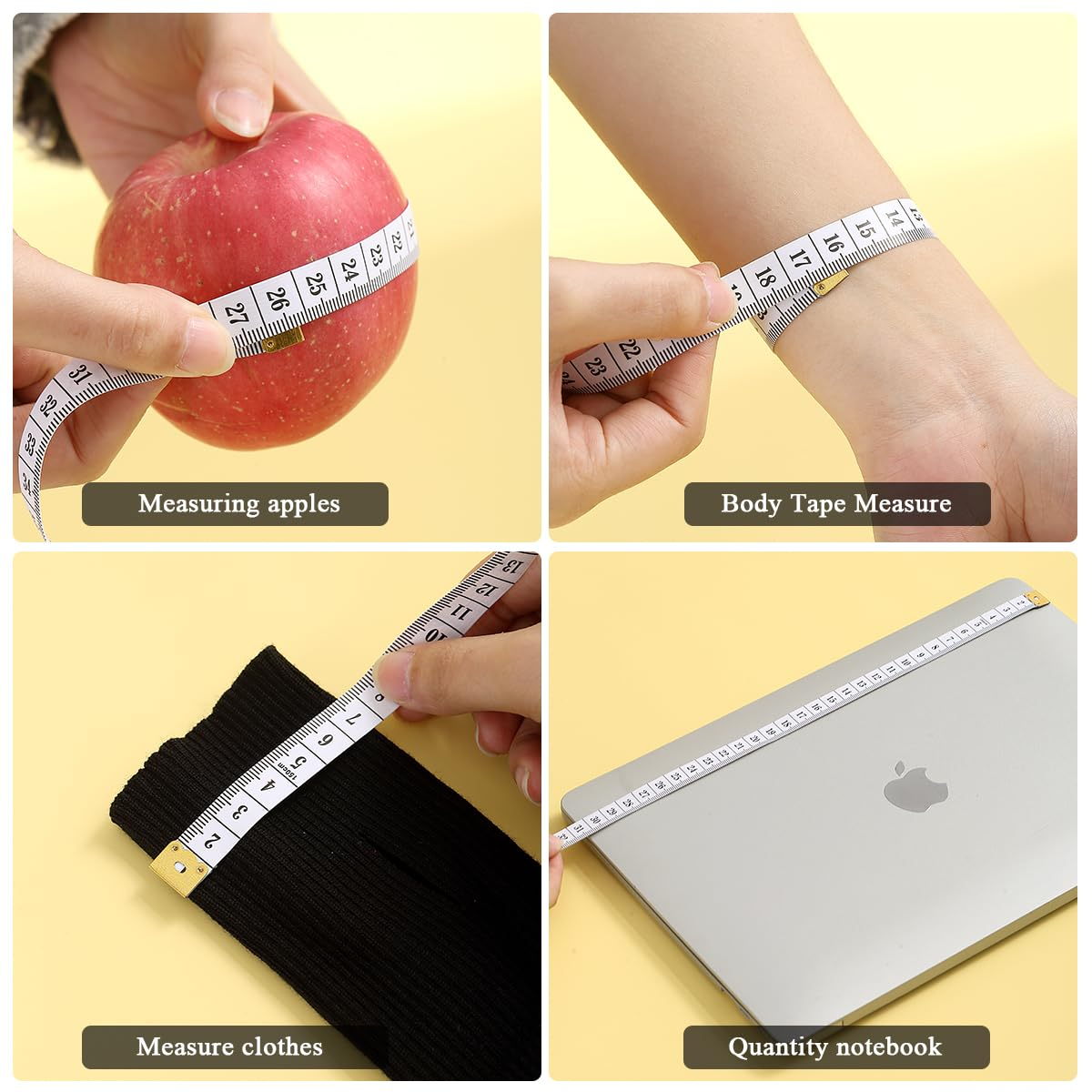 Berglander Tape Measure Body Measuring Tape Set of 4, 60Inch1.5M, Soft Tape Measure, Measurement Tape, Suitable for Body Measurements.