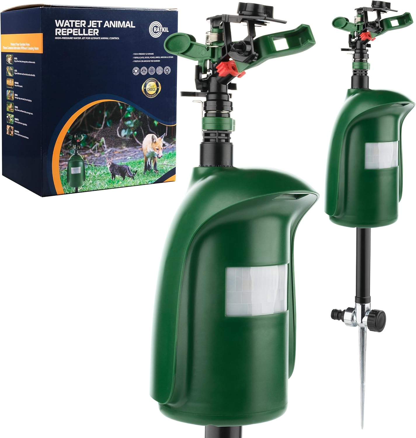 Ratkil Animal Repeller with Water Spray &ndash; Motion Activated Sprinkler for Garden Perfect as a Cat Repeller, Pigeon Deterrent, Fox Repellent & Bird Scarer &ndash; Chemical Free Pest Control for Gardens image number 5