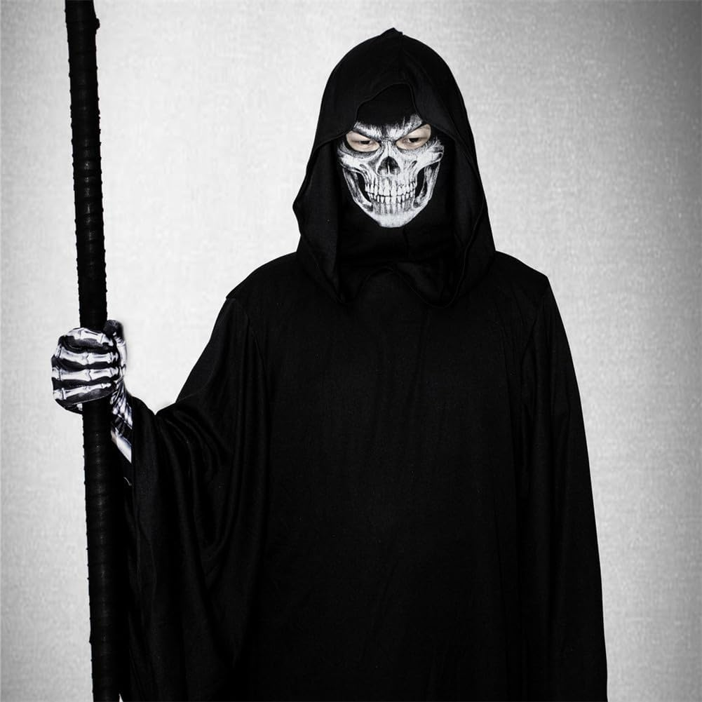 Halloween Horror Masque | Skull Cosplay Scary Latex Face Cover,3D Pattern Realistic for Women Men Adult Haunted House Horror Convention image number 3